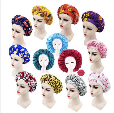 China Wholesale High Quality Custom Large Luxury Satin Drawstring Everyday Life Logo Silk Hoods and Durags for Women Designer Hair Hoods Women for sale