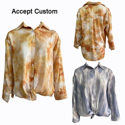 China Autumn Tops Office Korean Fashion spring anti-pilling elegant printed shirt women's link die shirts Chiffon blouse long sleeve blusas for sale