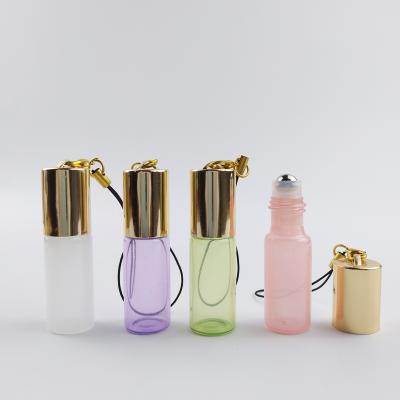 China 5ml Essential Oil Cosmetic Refillable Glass Roller Bottles With Stainless Steel Roller Balls for sale