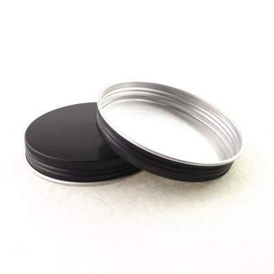 China Dia.86mm Non-Refillable Black Color Aluminum Screw Cap For Cream Mason Jar Bottle for sale