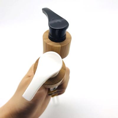 China Non Spill Hot Sale Personal Care 18/410 24/410 58/410 Bamboo Plastic Collar PP Lotion Pump For Lotion Bottle for sale