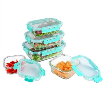 China Glass Container Microwave Freshness Preservation High Borosilicate Glass Food Bowl With Lid And Gasket for sale