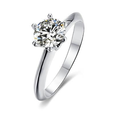 China FASHIONABLE YT Jewelry 1ct Silver Plated Custom 925 Moissanite Diamond Jewelry Loose Ring for sale