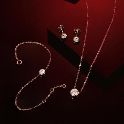 China 2022 FASHIONABLE New Arrival 18K Gold Moissanite S925 Jewelry Set For Women for sale