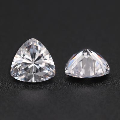 China Color Play or Fire Trillion White Loose Synthetic Gemstones Cut 3*3mm-12*12mm Zircon Stones Factory Price for sale