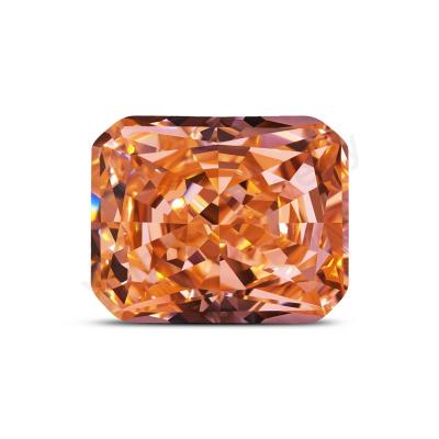 China Color Set or Fire Champagne Color Radiant Cut Crushed Ice CZ 5a Zircon Loose Stones For Jewelry Making for sale