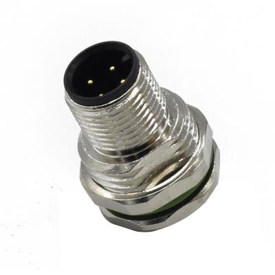 China Industrial Automotive Waterproof Electrical Automation Plug IP67 Male M12 4 Pin Connector for sale