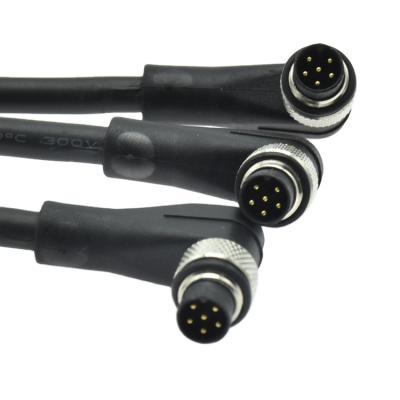 China Industrial Male Female Aviation Plug 5 Pin Connector Waterproof Angled M8 Cable for sale