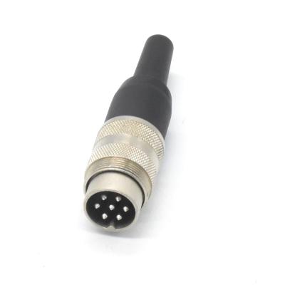 China Customiozed industrial OEM J09 with tail pipe 7 pin m16 plastic circular straight male connector for sale