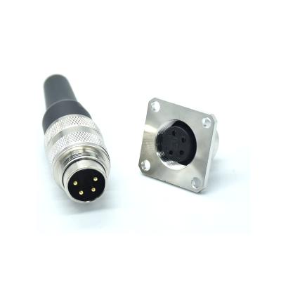 China Industrial Factory Supplier M16 IP67 Custom Supported Industrial Electronic Components 1 Set Waterproof Plug And 4 Pin Plug Connectors for sale