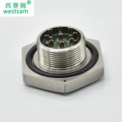 China Power 9 Pin Power Glass Electronic Sinter Male Glass Sealed Circular Connector for sale