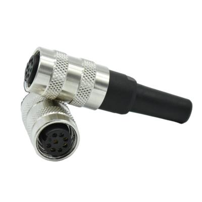 China Waterproof IP67 Power Welding Wire Threaded Metal Cable 8pin Socket M16 Female Connector for sale