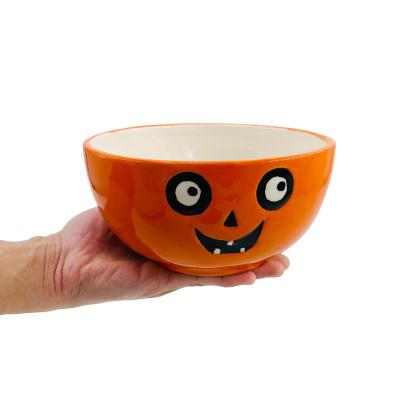 China Viable Cute Large Capacity Cartoon Ice Cream Bowl Fruit Cutlery Ceramic Bowl Halloween Creativity Bowl for sale