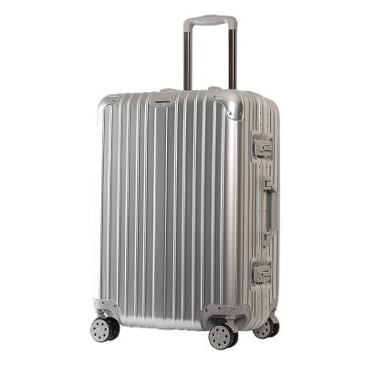 China Waterproof 2022 New Design Carry-ons PVC Lining Aluminum Trolley Hand Suitcase Luggage for sale