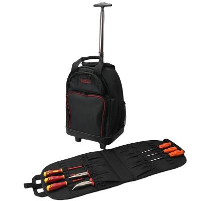 China JKB-638HT15 TRTOOLS Polyester Fabric Rolled Tool Bag Trolley Tool Rack With Inner Panel Trolley Tool Bag for sale