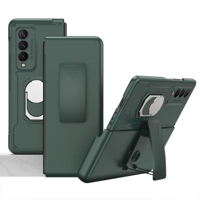 China Scasync New Shockproof Folding Armor Back Clip Shell Case For Samsung Galaxy Z Fold 3 Phone Cover for sale