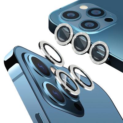 China Cell Phone Factory Price Beautiful Diamond Shining Camera Lens Protector For Iphone 12 Anti-scratch Camera Cover For Iphone/12 pro max for sale