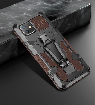 China Shockproof Mobile Phone Case With Back Clip Shockproof Phone Case For Iphone 12 pro Max Tpu Pc Anti-finger Full Cover for sale