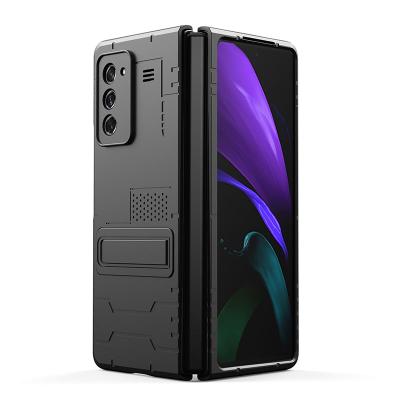 China Shockproof For Samsung Galaxy Z Fold 2 Phone 5G Cover Case Metal Stand Shockproof Cover Device for sale