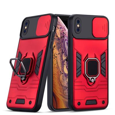 China Shockproof For iPhone xs Max Case Phone Cover Ring Holder Shockproof Mobile Phone Back Cover Camera Protector for sale