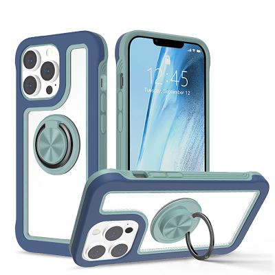 China Scasync Armor Phone Case Ring Holder Shockproof Custom Protective Back Cover For iPhone 11 and 12 Series for sale