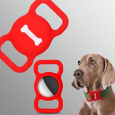 China Anti-fall Scasync Silicone Bone Airtag Dog Cat Pet Loop Collar Holder Shockproof Case For Apple Airtag GPS Tracker Cover Device for sale