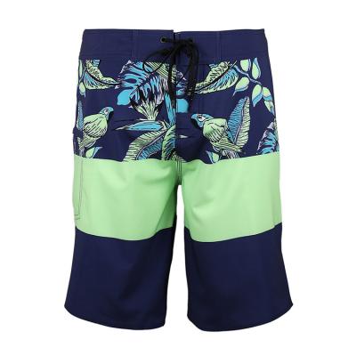 China Wholesale Plus Size Custom Design 4 Way Stretch Fabric Boardshorts Wholesale Mens Board Shorts Engineered Color Block With Island Print for sale