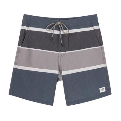 China 2021 Customs Style Breathable Striped Board Shorts Mens 4 Way Dry Empty Stretch Board Shorts Quickly Wholesale for sale