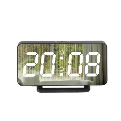 China BIG SCREEN LED Mirror Digital Large Screen Rechargeable Alarm Clock for sale