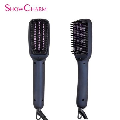 China Hotel Anti-scald Ceramic Hair Straightener Brush For All Hair for sale