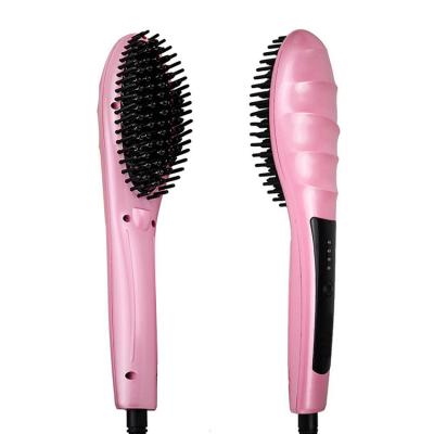 China Hotel Led Hair Straightener Brush MCH Heating Hair Straightening Brush for sale