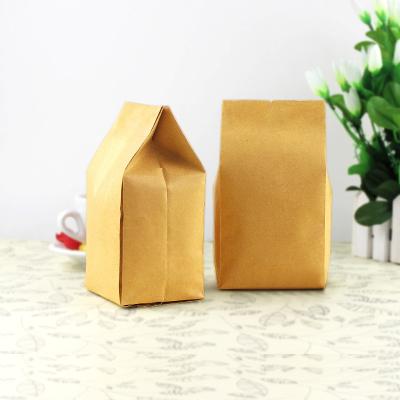 China Craft Coffee Powder Plastic Packaging Kraft Paper Pouch Zip Lock Moisture Proof Bottom Gift Bags With Clear Window for sale