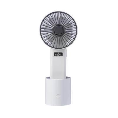 China Oscillating+5 speeds+LED Display LED Display Air Cooling Battery USB Handheld Rechargeable 4000mAh Mini Fan for sale