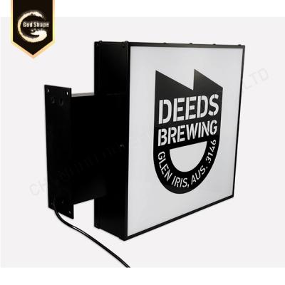 China Water Proof Round Shape Wall Mounted Led Rotating Acrylic Beer Light Box Bar Signboard Metal Profile Light Box for sale