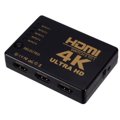 China High Speed ​​HDMI 5x1 Switcher 4K HDMI Splitter 5 in 1 Ultra HD HDMI Switcher with Remote Controller for sale