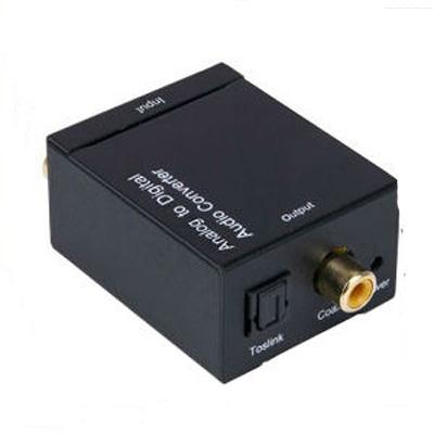 China English version AUX 3.5mm R/L RCA analog-to-digital audio converter. to Digital Toslink coaxial optical audio adapter for sale