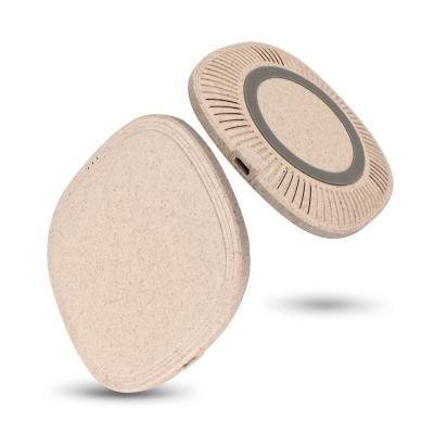 China < new 8mm Wheat Material Degradable Straw Mobile Phone Charger Pad 10W Qi Wireless Charger for sale