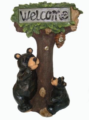 China Bear Climbing Tree Welcome Solar Animal Lights , Decorative Solar Garden Lights for sale