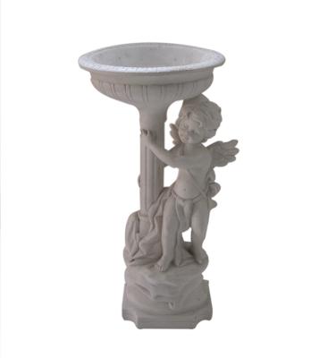 China Angel Rome Column Bird Bath With Fountain , Water Fountain Bird Bath for sale