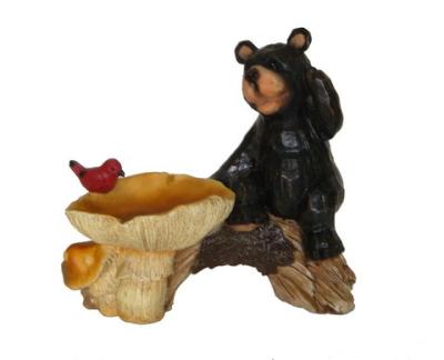 China Bear and Mushroom Resin Water Fountain For Garden / Courtyard Ornaments/garden solar light for sale