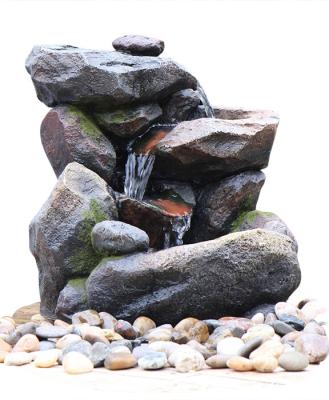 China Felsen-Wasser-Brunnen im Freien, Steinwasserfall-Brunnen mit Zement-Material zu verkaufen