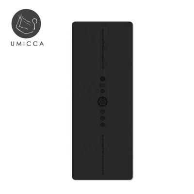 China UMICCA Eco Friendly Custom Black PU Anti Skid Yoga Mat for sale