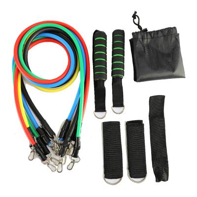 China 11 Piece Tube Resistance Band High Strength Adjustable Nylon Set for sale