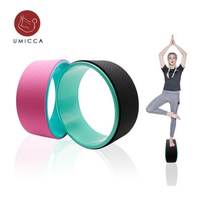 China Durable and Practical Custom Size ABS UMICCA Wheel Yoga Roller Wheel OEM Eco Fitness Yoga Band Yoga Wheel for sale