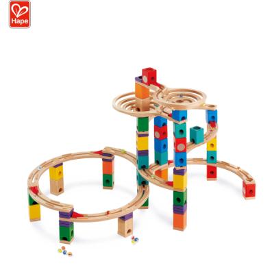 China Slotting Toy Wooden Kid's DIY Building Blocks Pack Deluxe Ball Track for sale