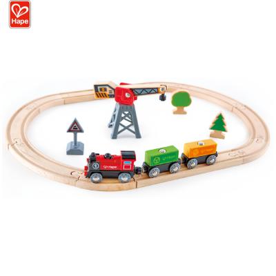 China High Quality Wooden Railway Cargo-Oriented Delivery Loop Cargo Track Train Loop Rail Educational Toys For Children For 3Y+ Age Grade for sale