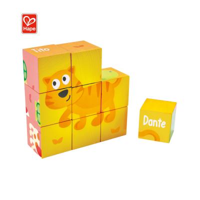 China A Fun Cube Style Puzzle With Six Different Options Hape Friendship Puzzle Blocks Wooden 3D Puzzle Children Educational Toys For Children for sale