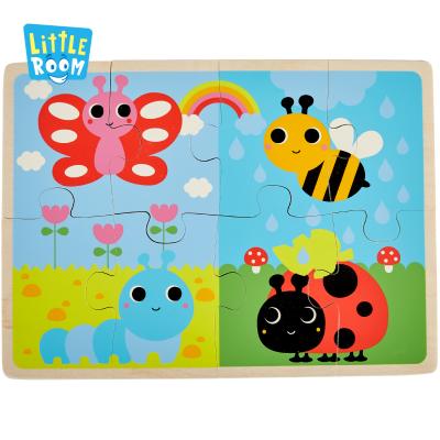 China Toddler Animal Non-Toxic Material Chunky Animal Baby 3D Brain Teaser Natural Wooden Puzzle for sale