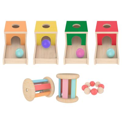 China Plywood Baby Learning Montessori Eco Toy Items Permanent Box Children Wooden Montessori Piece Puzzle with Tray for sale