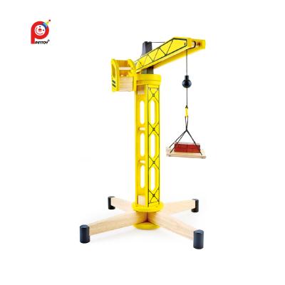 China Montessori Wooden Wooden Kids Education Toy Wood Tower Crane Educational Toys for sale